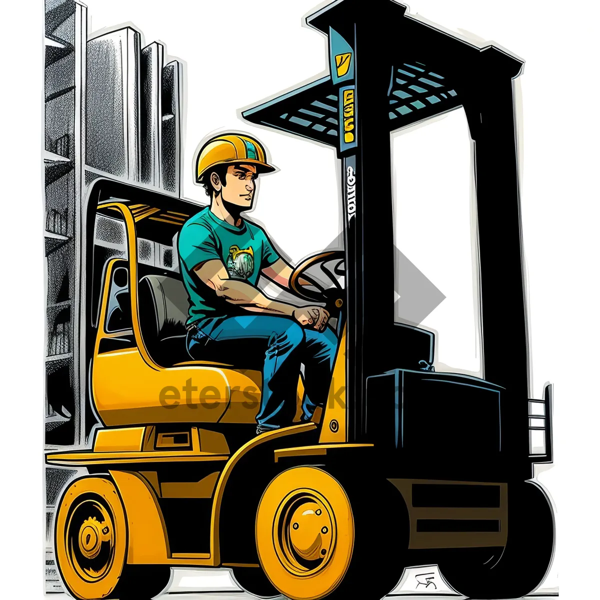 Picture of Heavy Duty Forklift in Industrial Construction Site