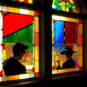 Glass Window in Bookshop Building