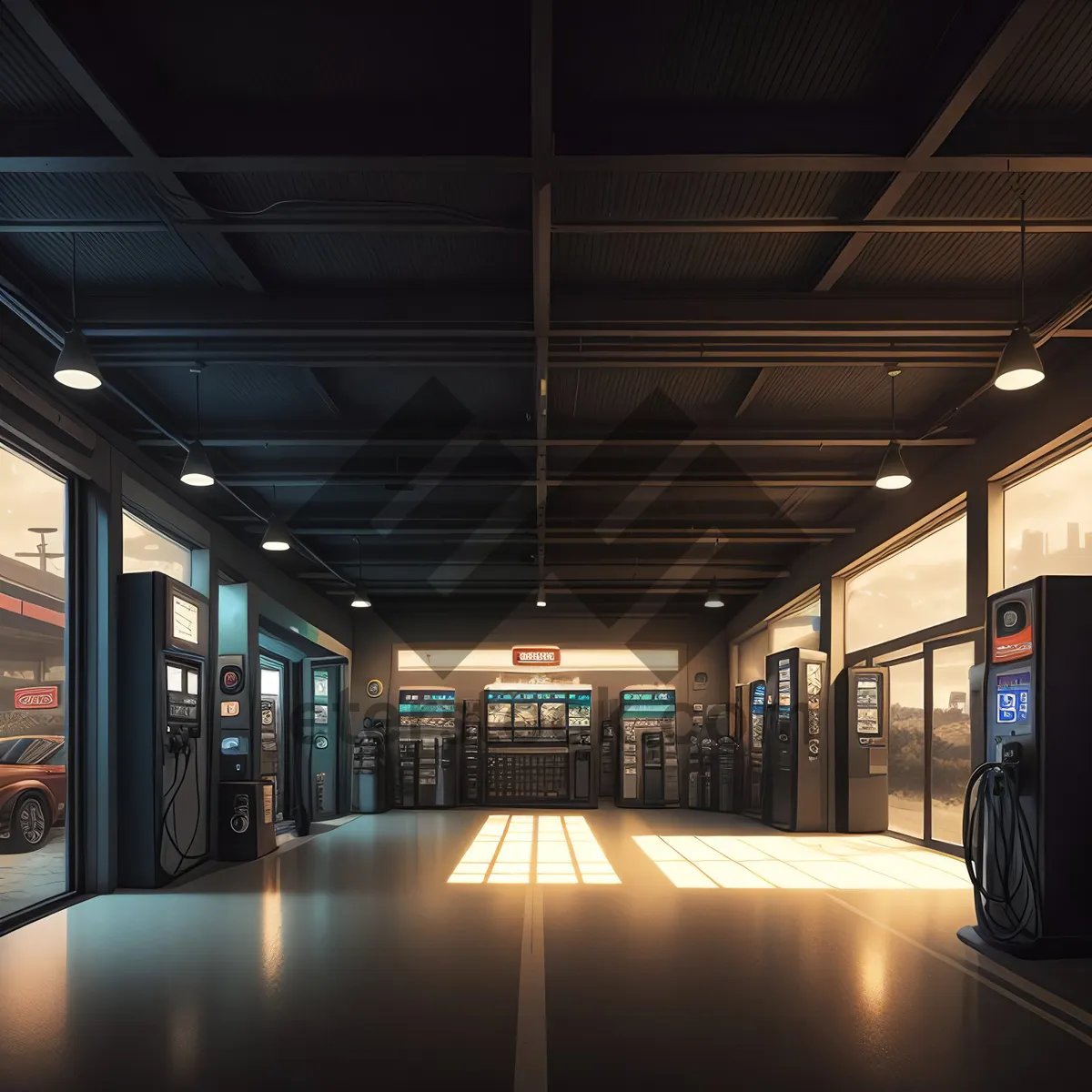 Picture of Modern Urban Transportation Hub: City Train Station Interior
