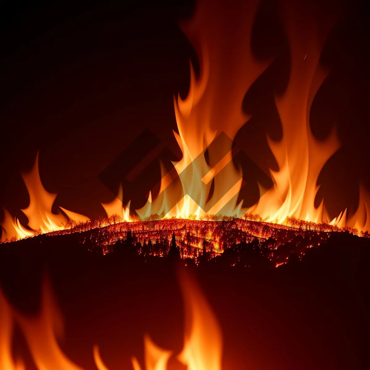 Picture of Fiery Blaze: Intense Heat and Burning Flames