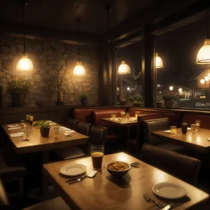 Modern restaurant interior design with luxury furniture