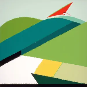 Patriotic flag design with symbolic airfoil wing