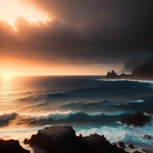 Golden Sunset over Serene Beach