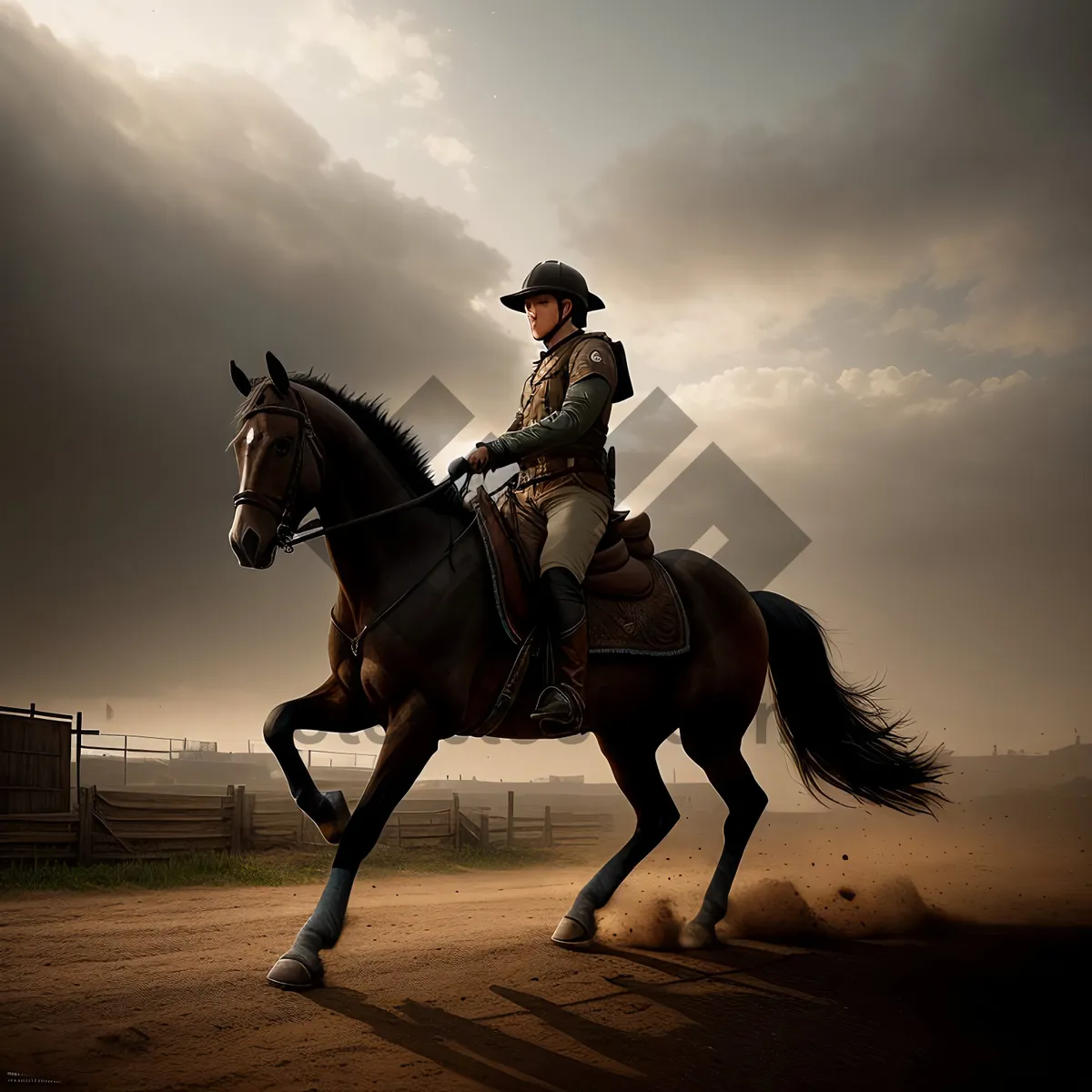 Picture of Rider on Horseback in Equestrian Competition