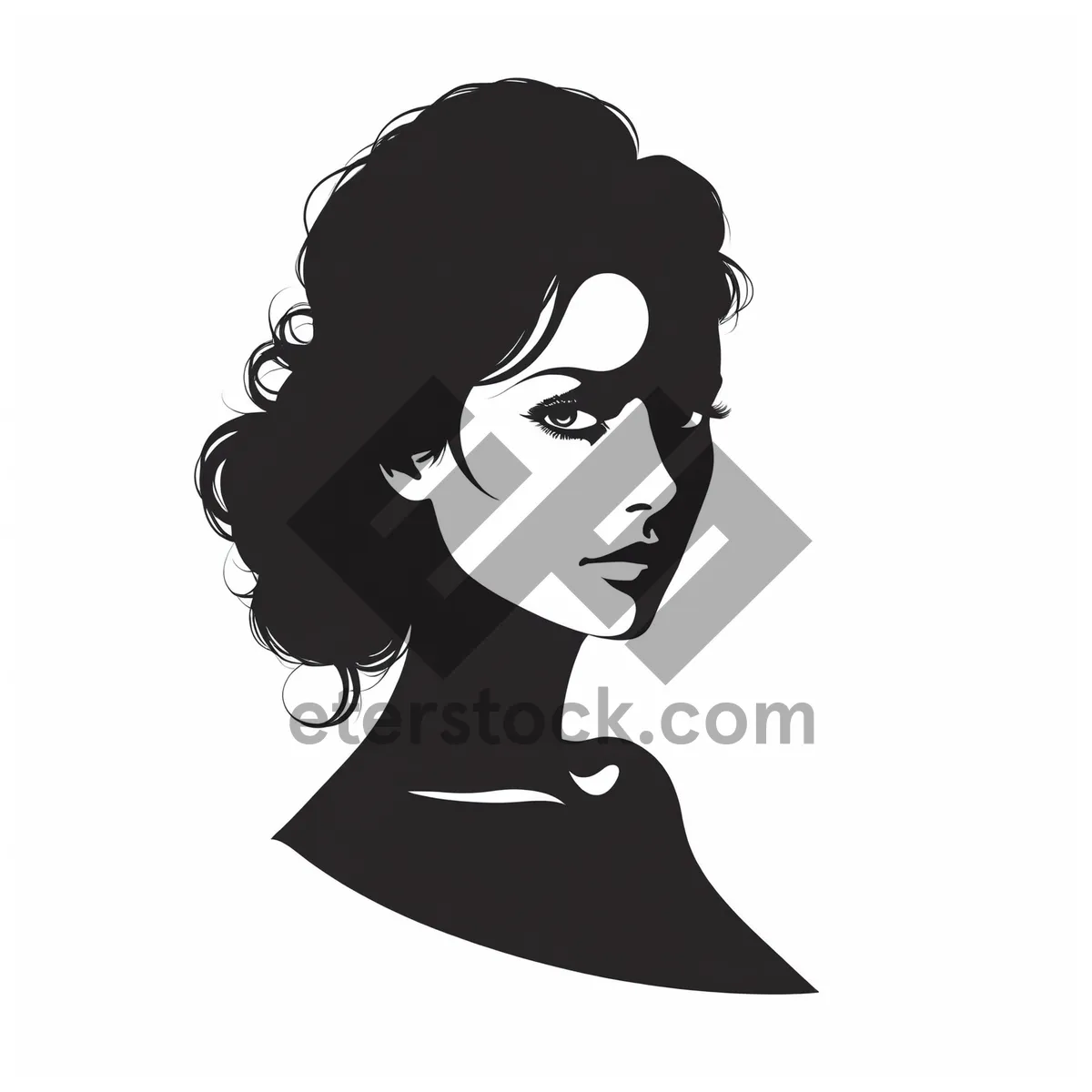 Picture of Black cartoon character with funky haircut clip art.