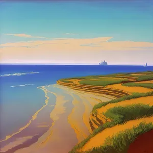 Golden Horizon: Tranquil Summer Countryside Landscape