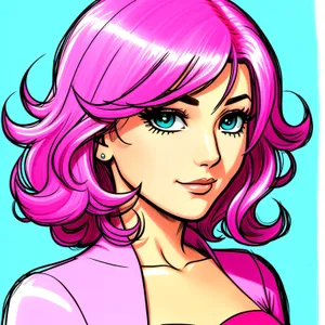 Stylish Coquette Cartoon Haircut: Fashionable Art