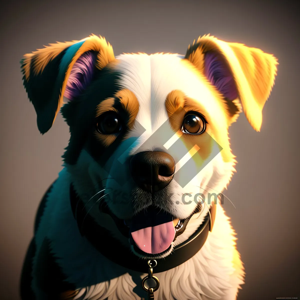 Picture of Adorable Border Collie Puppy's Captivating Studio Portrait