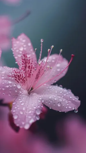 Bright Pink Rhododendron Blossom in Garden