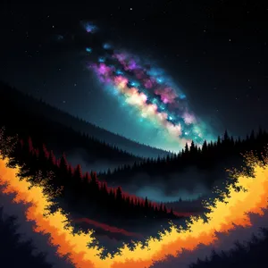 Space Fantasy Art Light Moon Glowing Sky