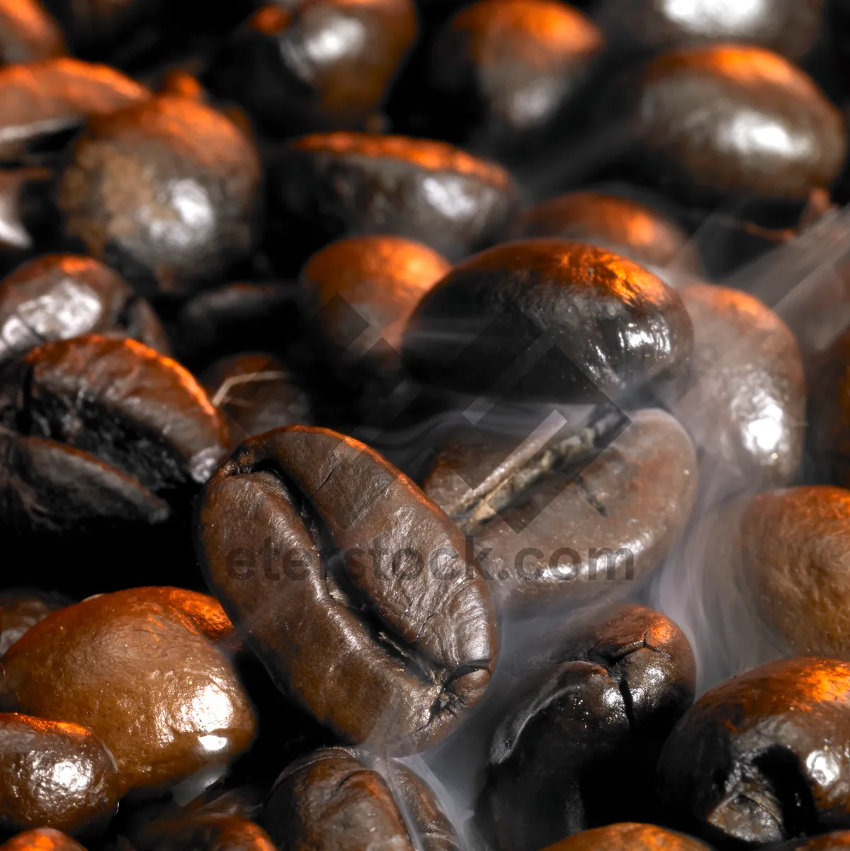 Picture of Dark Espresso Bean Coffee Closeup Aroma Drink