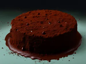 Chocolate pastry with fresh chocolate sauce and sugary glaze
