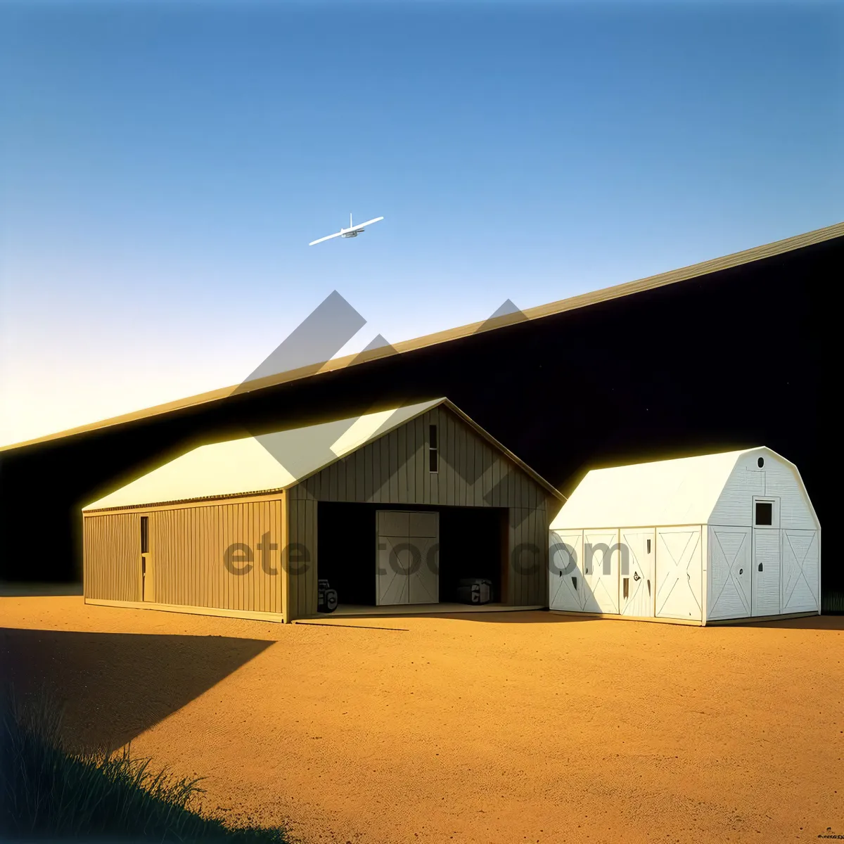 Picture of Rustic Farmhouse with Wooden Barn Roof