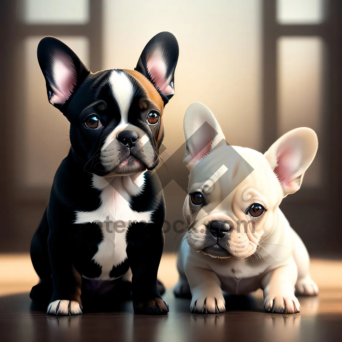 Picture of Purebred Canine with Wrinkles: An Adorable Bulldog Puppy