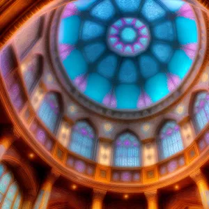 Divine Patterns: Illuminated Cathedral Interior Design