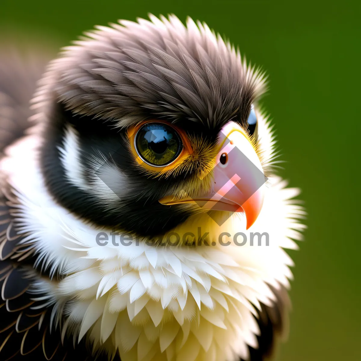 Picture of Yellow Feathered Eagle in Intense Gaze