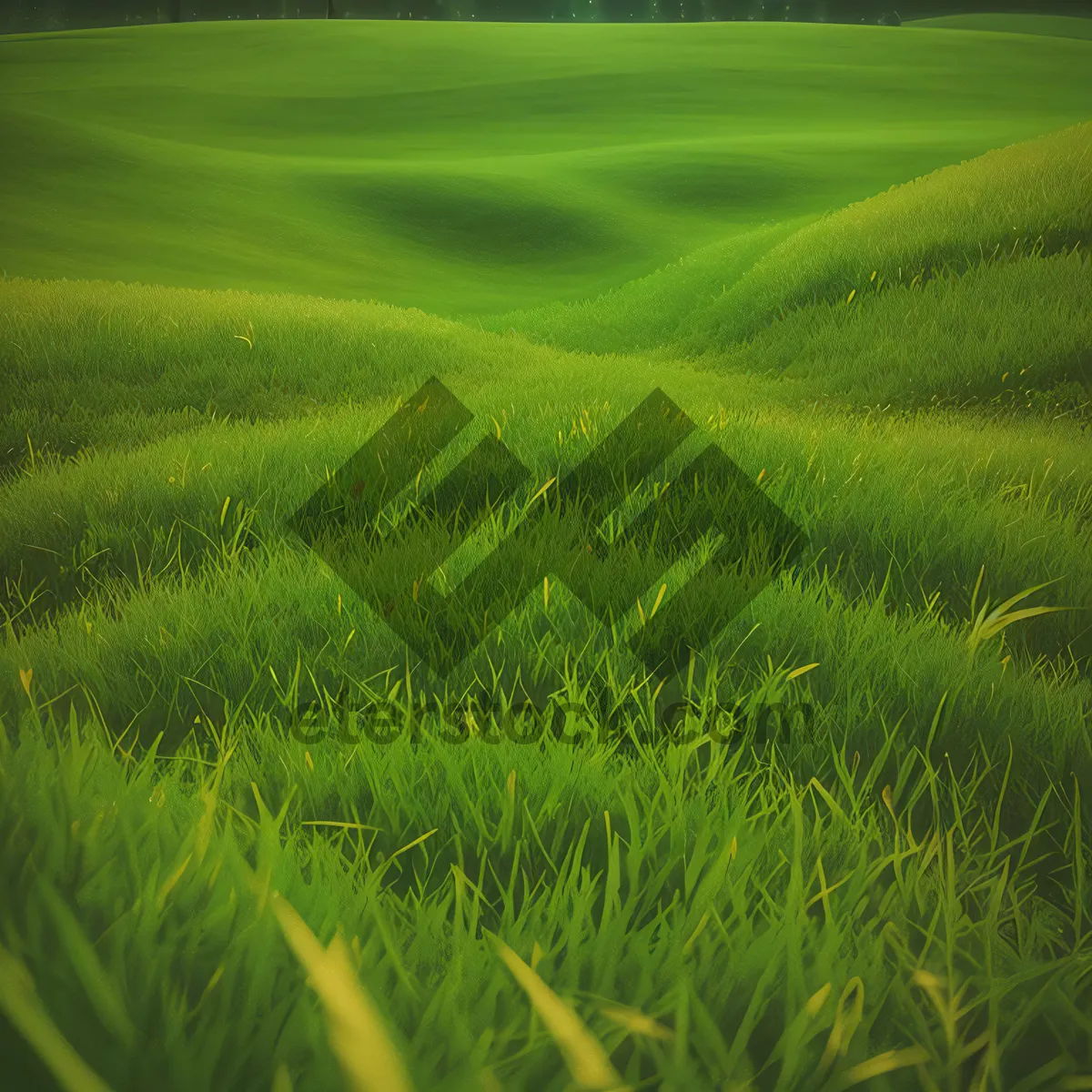 Picture of Vibrant Green Landscape: Fresh, Lush Meadow