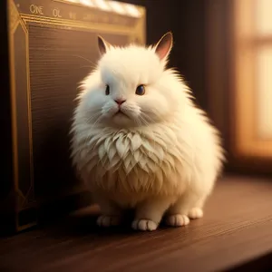 Cute Fluffy Kitty with Curious Eyes on Windowsill