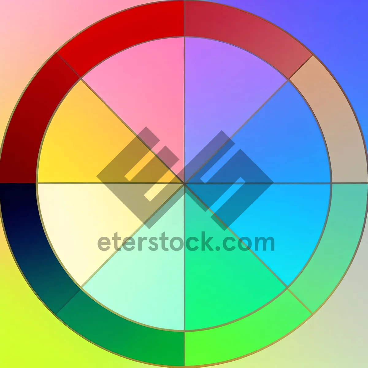 Picture of Rainbow Reflection Graphic Circle Web Button