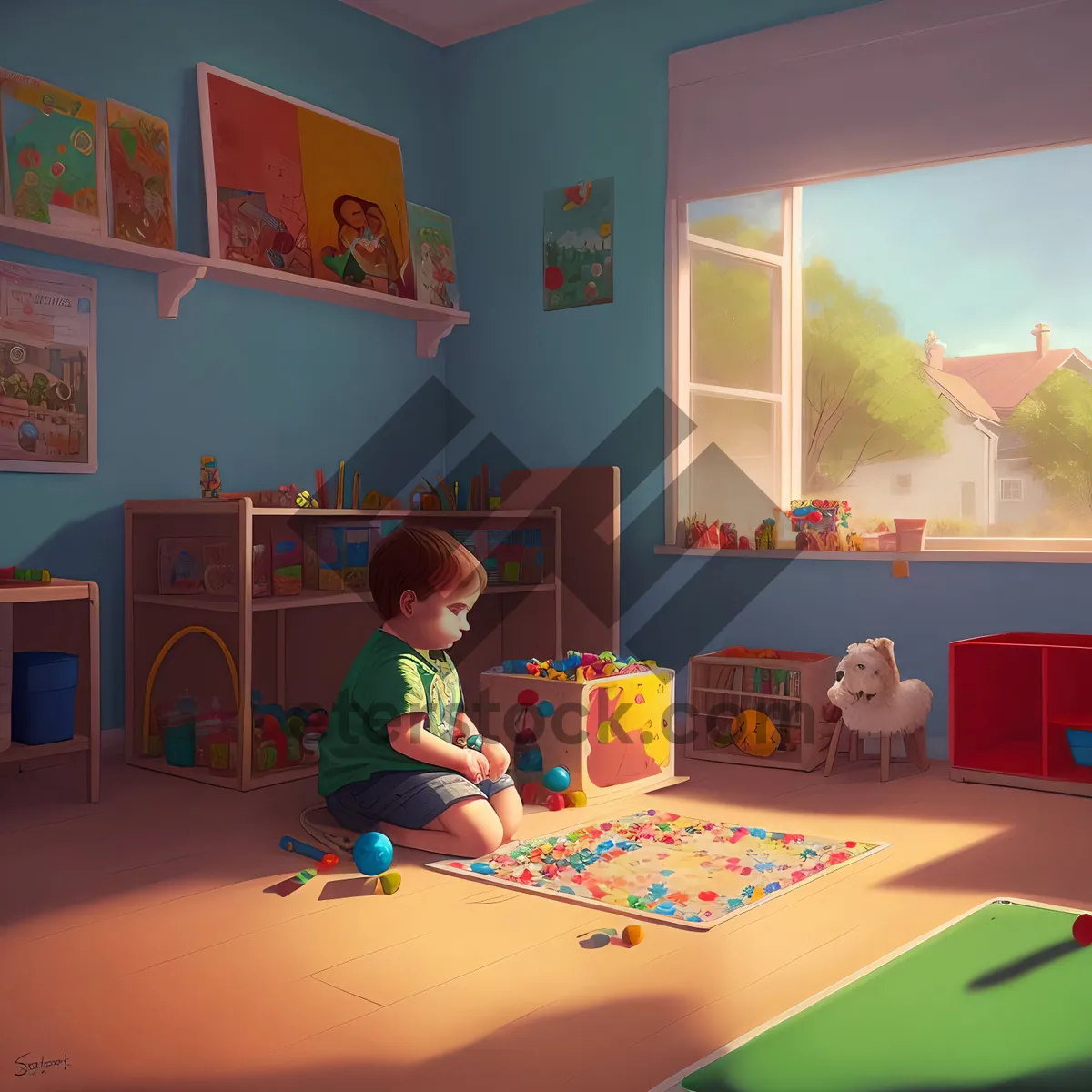 Picture of Happy students playing pool in classroom