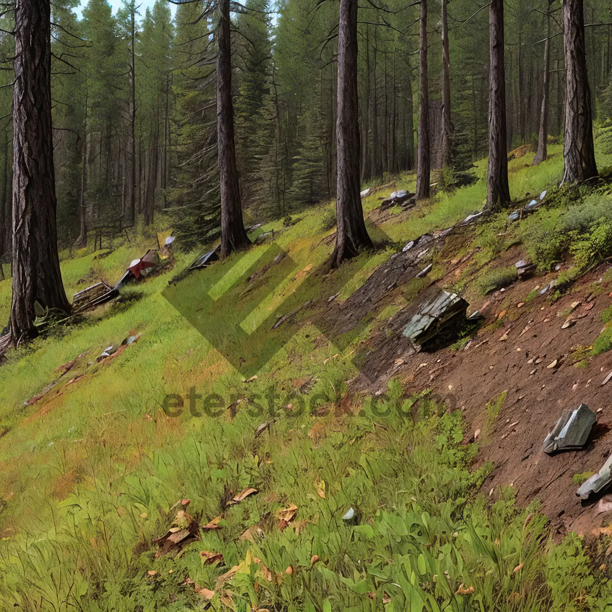 Picture of Sunny Path Through Woodland