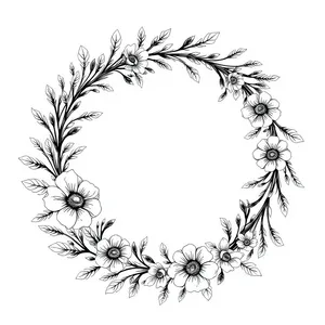 Floral Silhouette Graphic Design Element
