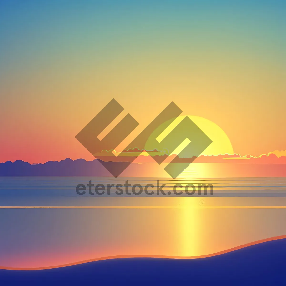 Picture of Serene Sunset Over Ocean Horizon