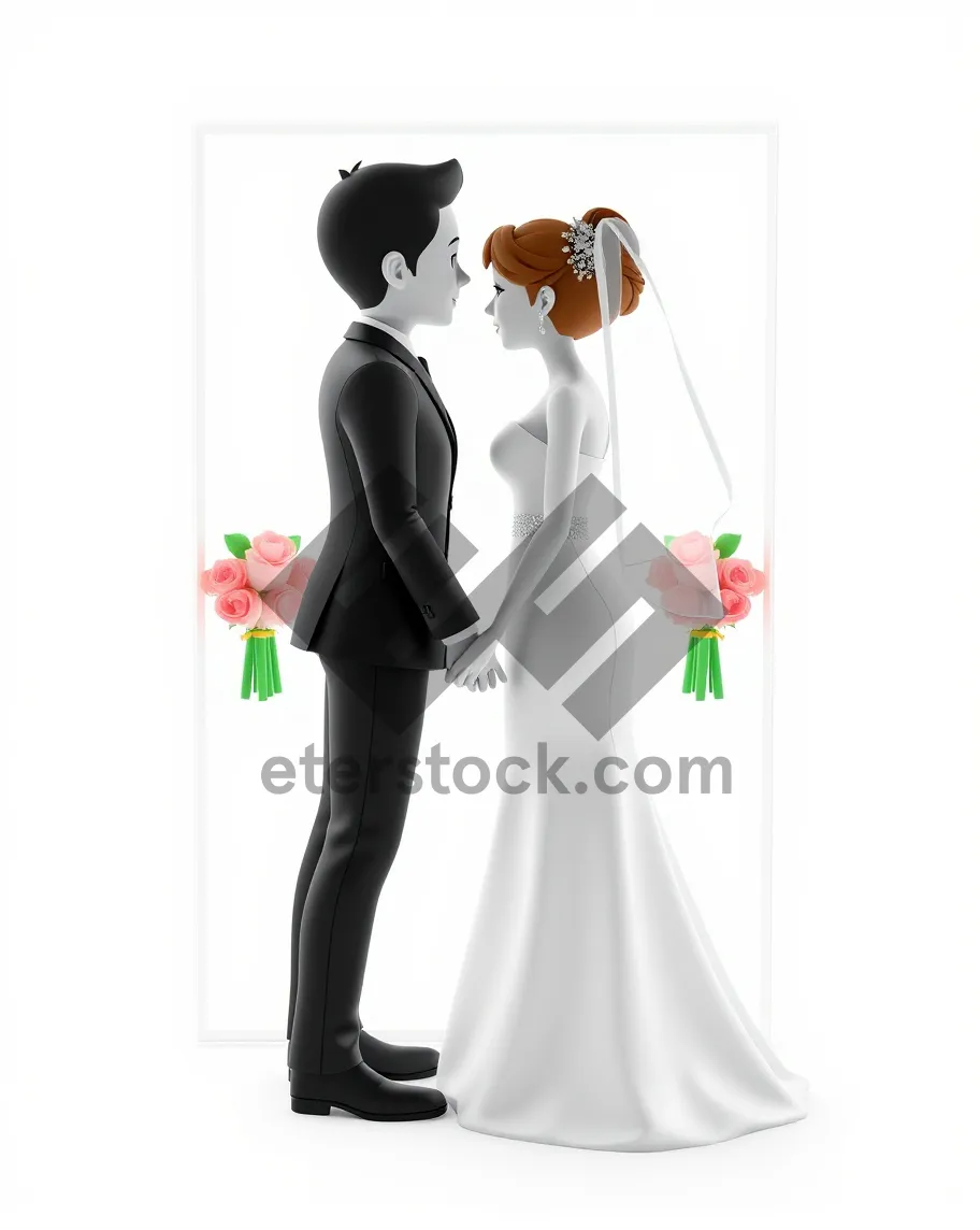 Picture of Stylish Bride in Cartoon Art Fashion