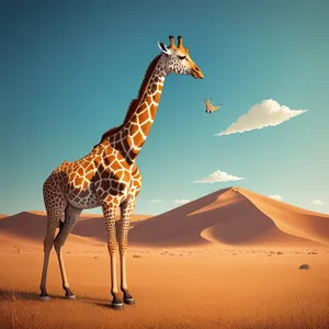 Tall Giraffe in Desert Safari Park