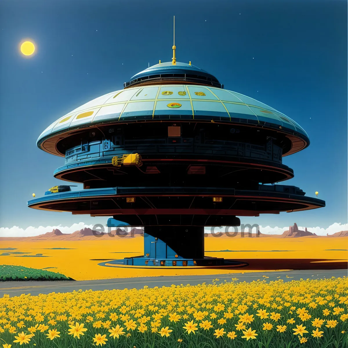 Picture of Vibrant Sunflower Field Under Sunny Skies