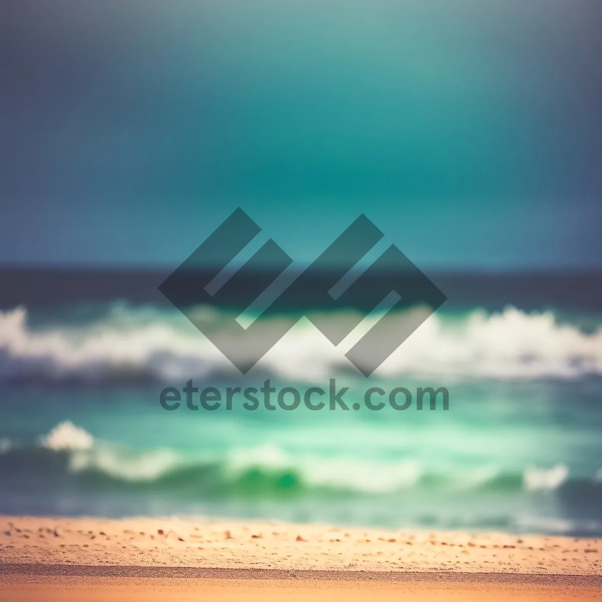 Picture of Serene Coastal Oasis with Turquoise Waves and Golden Sands