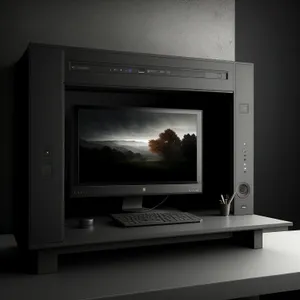 Modern digital desktop computer with flat screen display