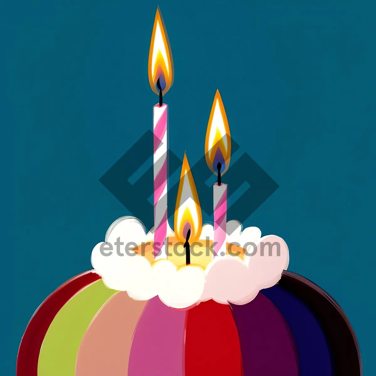 Picture of Birthday Celebration with Colorful Confetti and Candles