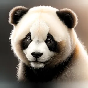 Adorable little panda cub showcasing its furry cuteness.