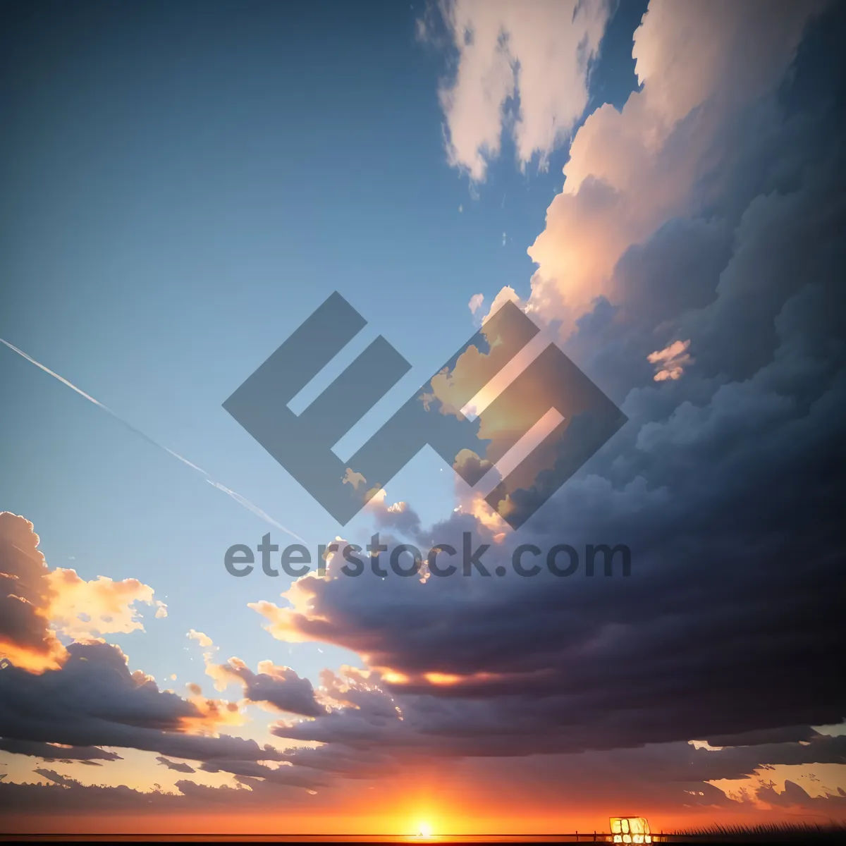 Picture of Vibrant Sunset Over the Ocean