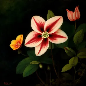 Colorful Blooming Lily Petal in Floral Garden