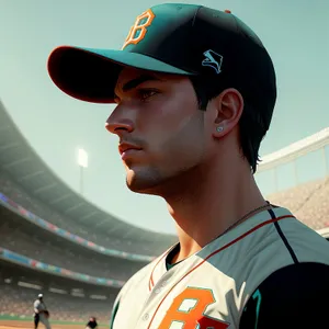 Smiling male athlete in baseball uniform