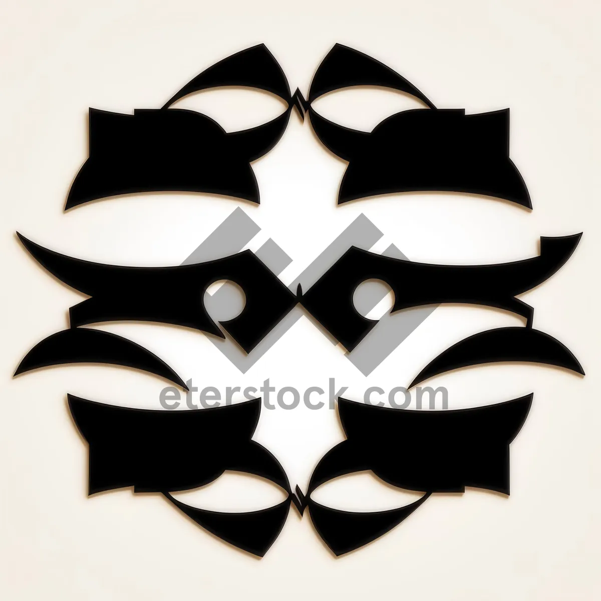 Picture of Venetian Pirate Heraldry Symbol - Intricate Black Artisan Design