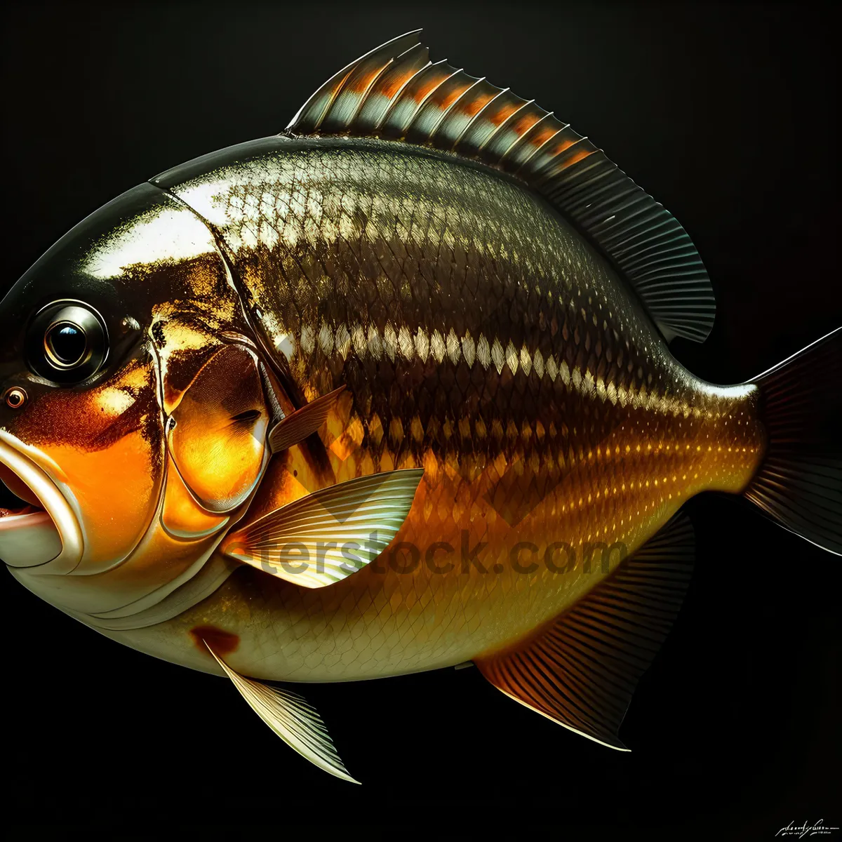 Picture of Vibrant underwater tropical fish in aquarium.