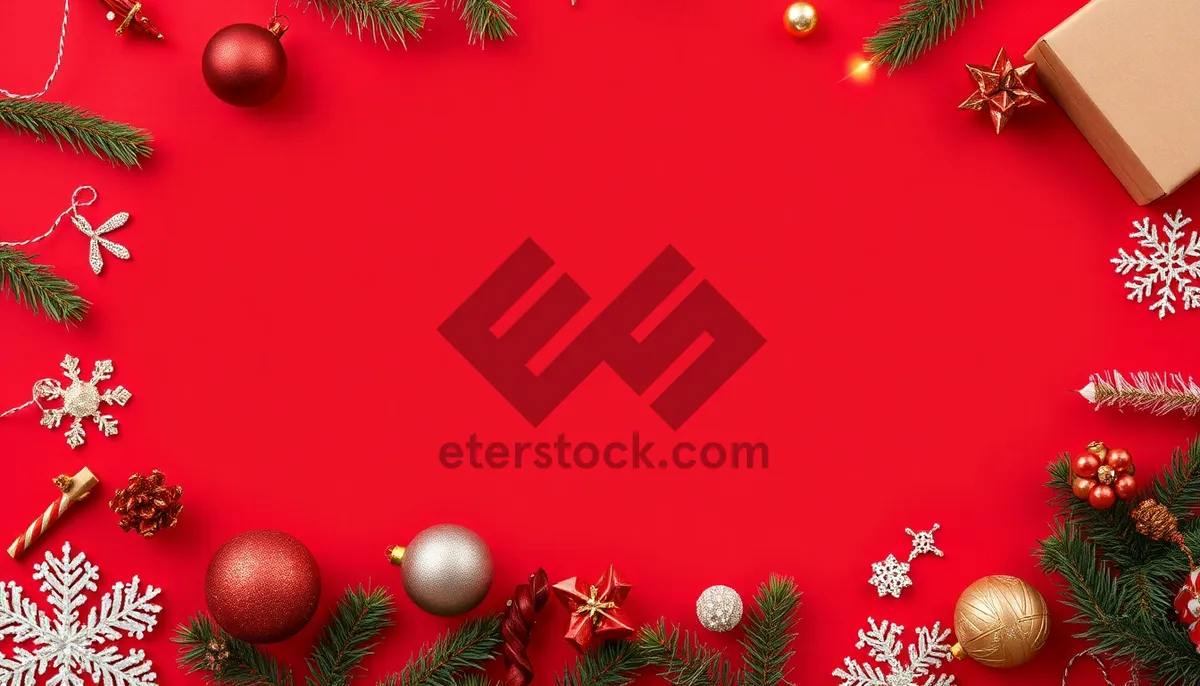 Picture of Festive Gold Tree Snowflake Decoration Celebration