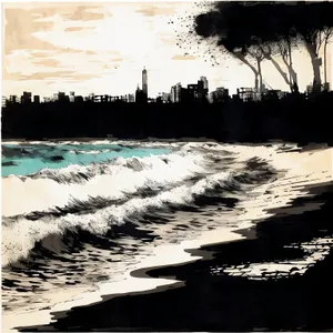 Serene Sunset on the Coastal Beach