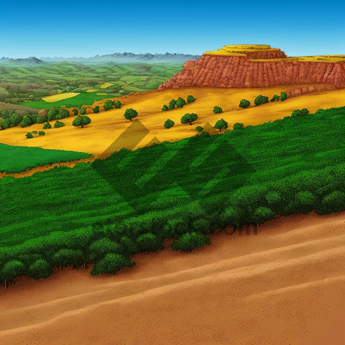 Picture of Bountiful Farmland Under Blue Skies