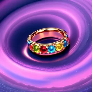 Colorful Gem Bangle in Futuristic 3D