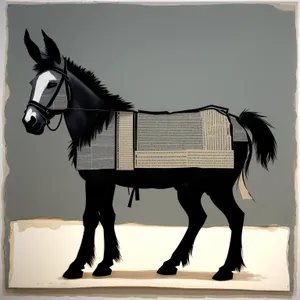 Silhouette of Horse with Saddle Blanket