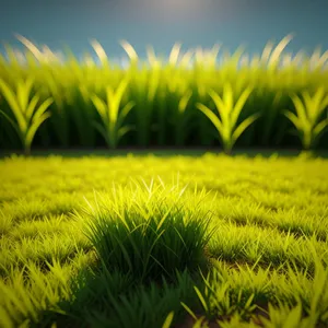 Vibrant Spring Meadow under Sunny Sky