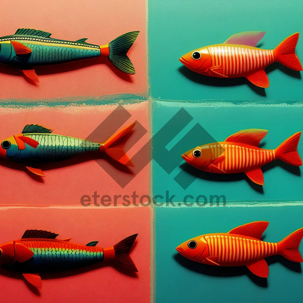 Picture of Goldfish in a fisherman's lure aquarium