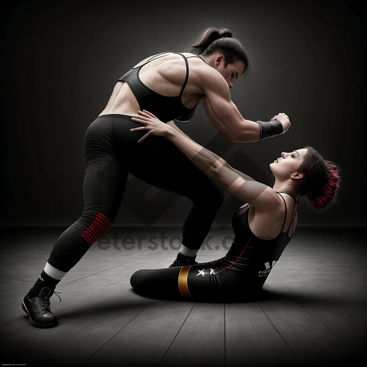 Picture of Seductive Black Knee Pad for Fashionable Fitness Enthusiasts