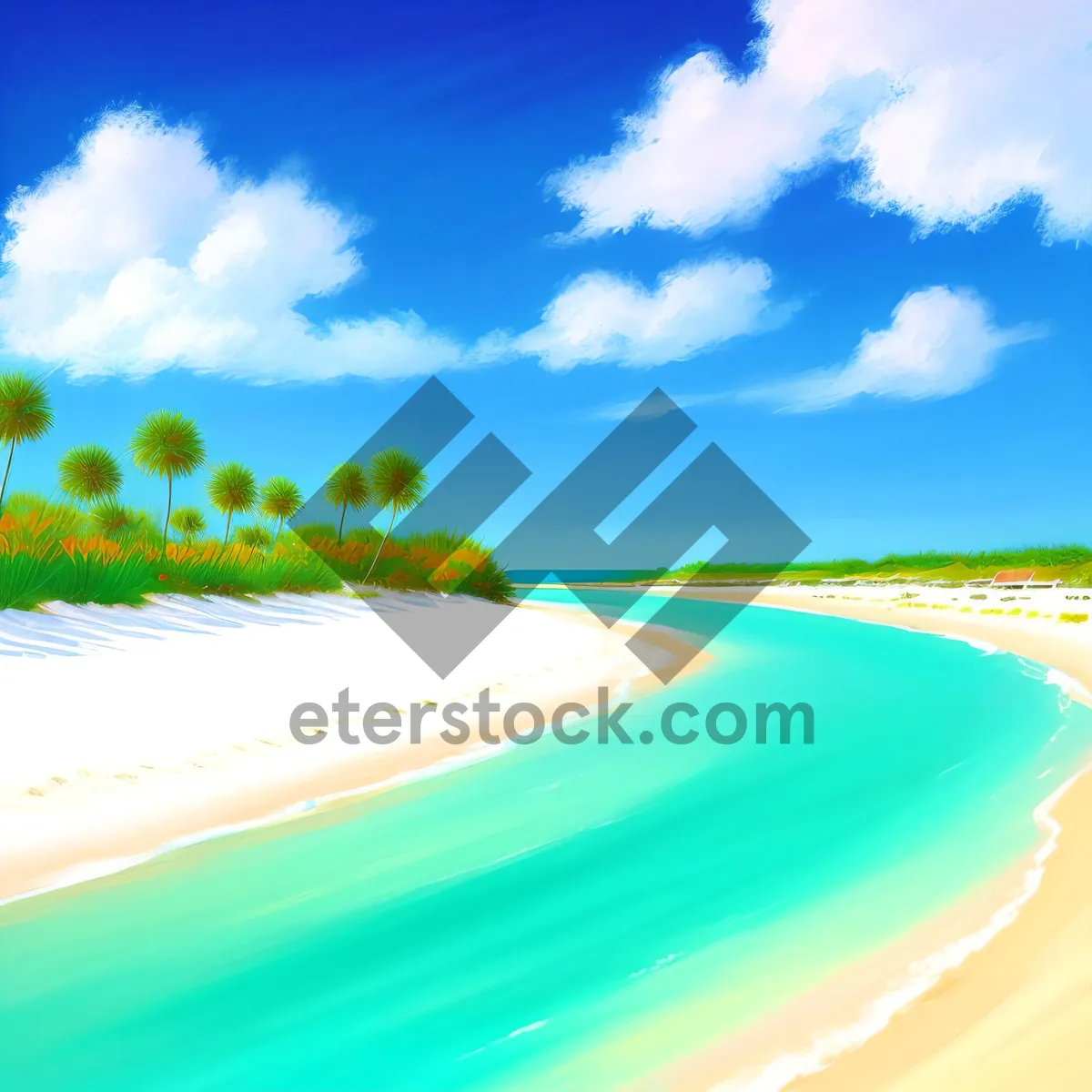 Picture of Serenity by the Sea - Tropical Paradise