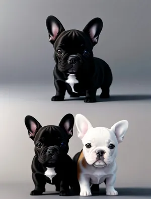 Bulldog Puppy - Cute and Wrinkled Studio Portrait