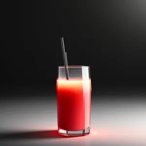 Refreshing Fruit Juice in Glass with Candle and Needle